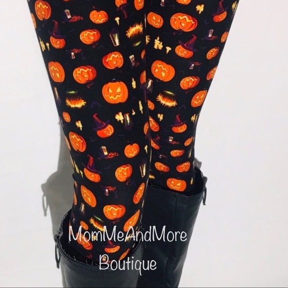 MomMe And More Pants - NEW Womens Thanksgiving Orange Fall Pumpkin Leggings